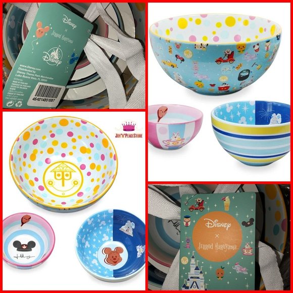 ShopDisney Parks Mickey Mouse Ceramic Nesting Dinner Bowl Set by Jarrod Maruyama